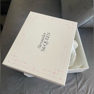 Alexander McQueen Tread slick boots box with monogram tissue paper